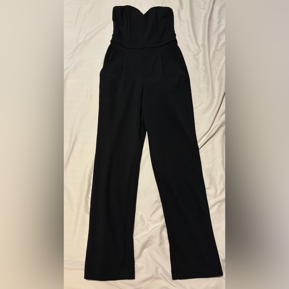 Express Black Strapless Jumpsuit